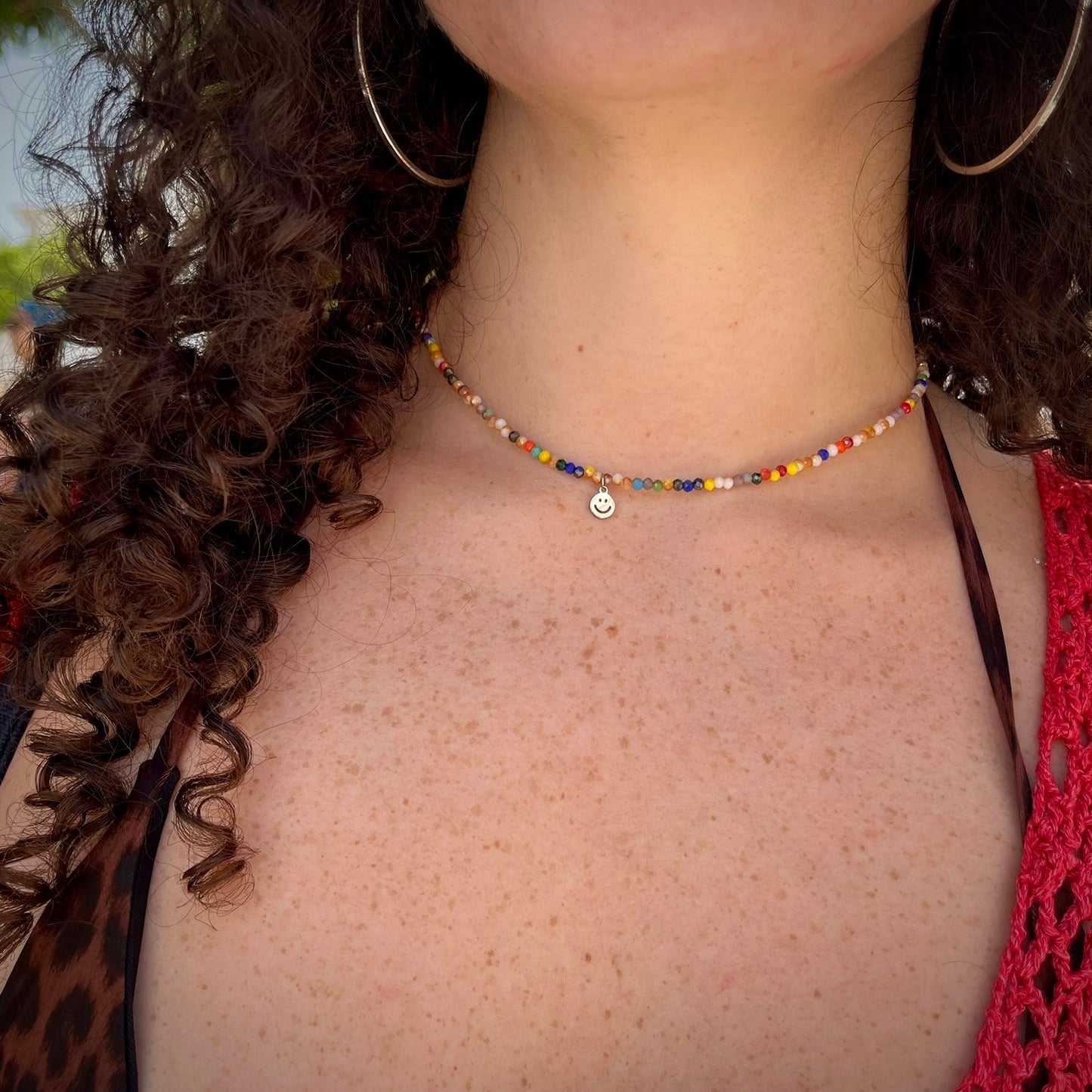 Kette Happy Collection 🙂 Glasperlen Bunt kurz