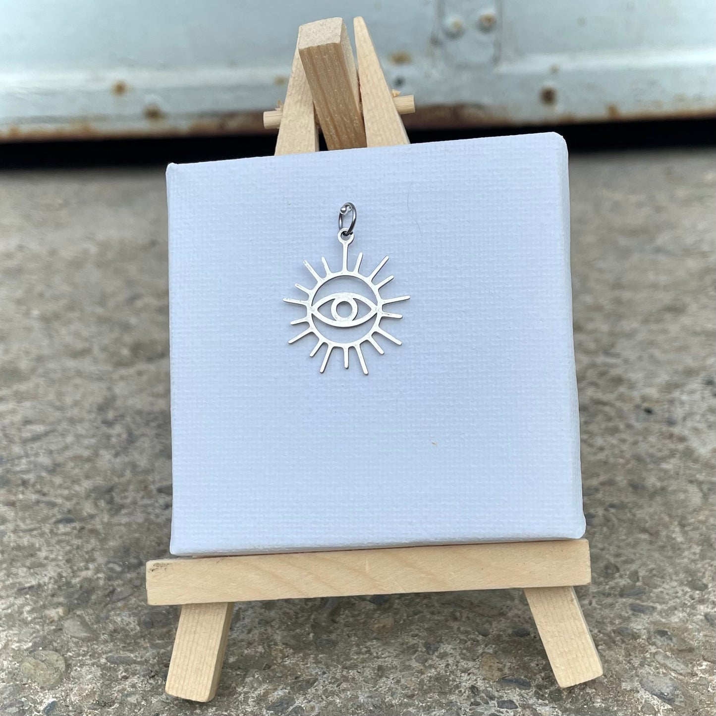 Charm -Sonne mit Auge- Silber