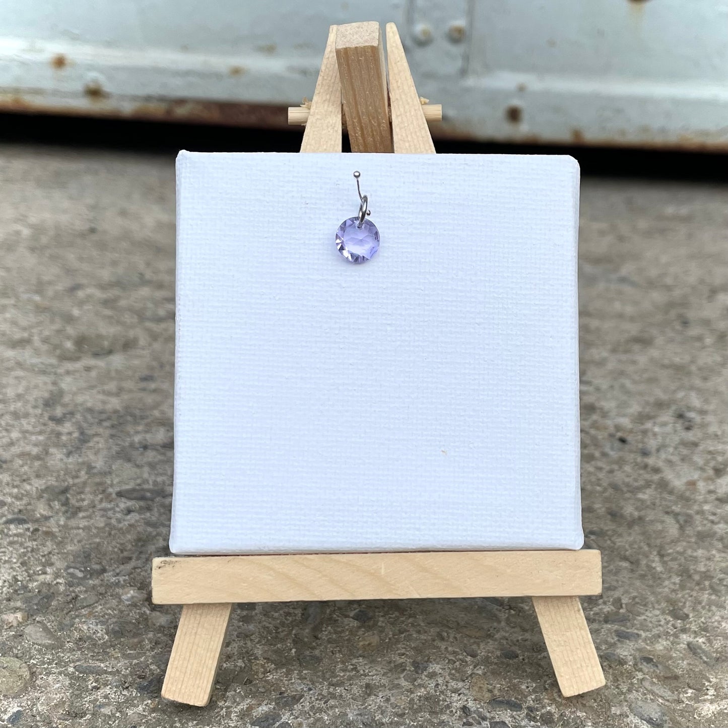 Charm -Glas Lila- Silber