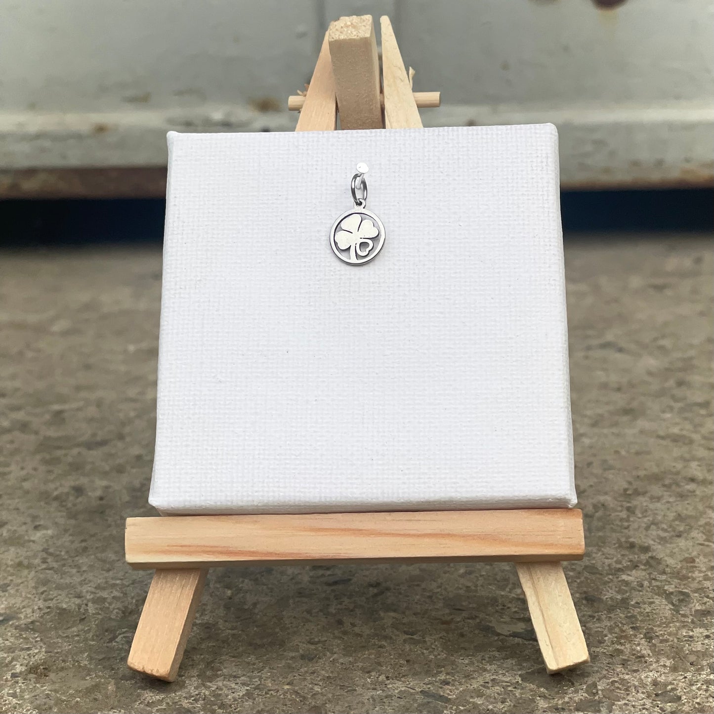 Charm -Kleeblatt- Silber