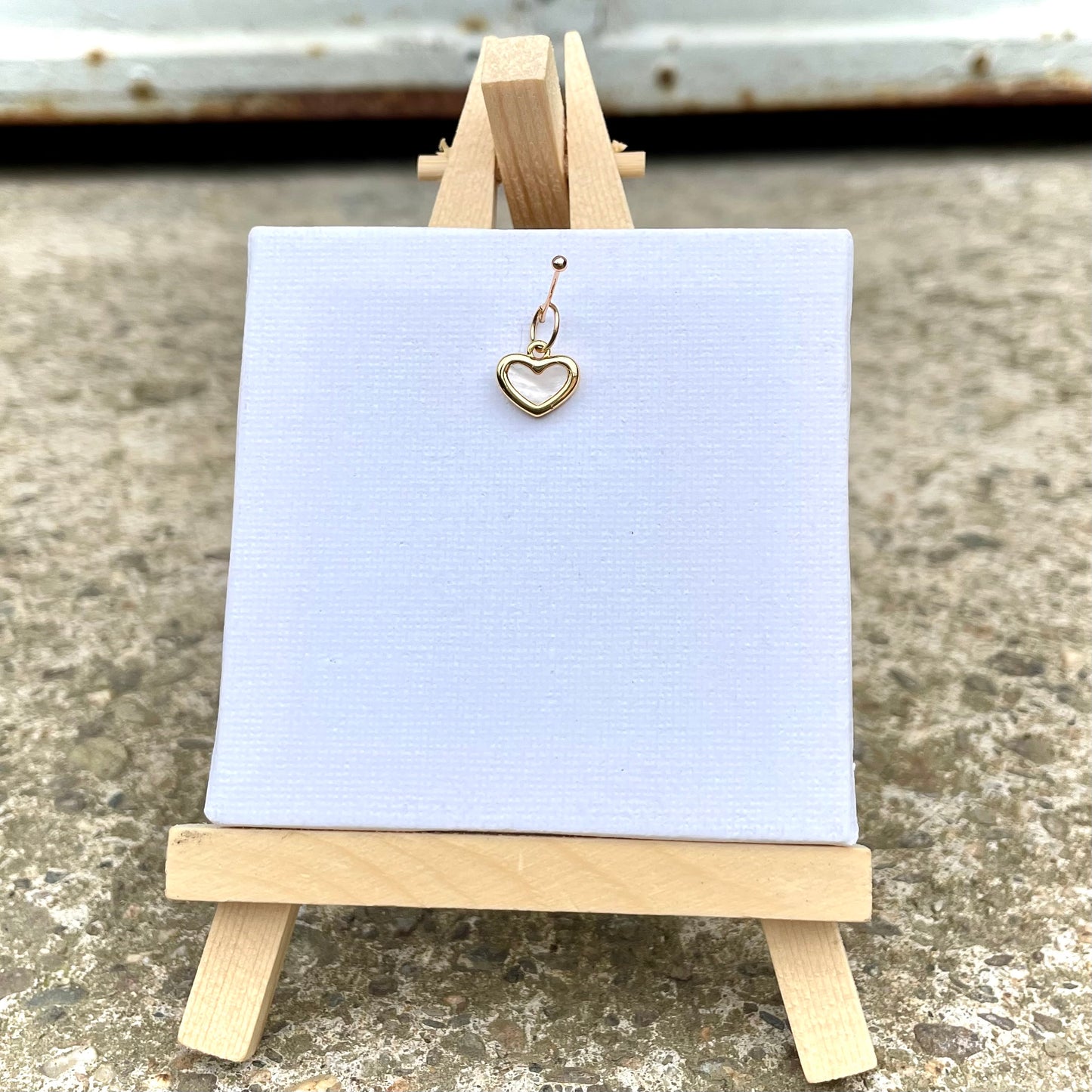 Charm -Herz Perlmutt- Gold