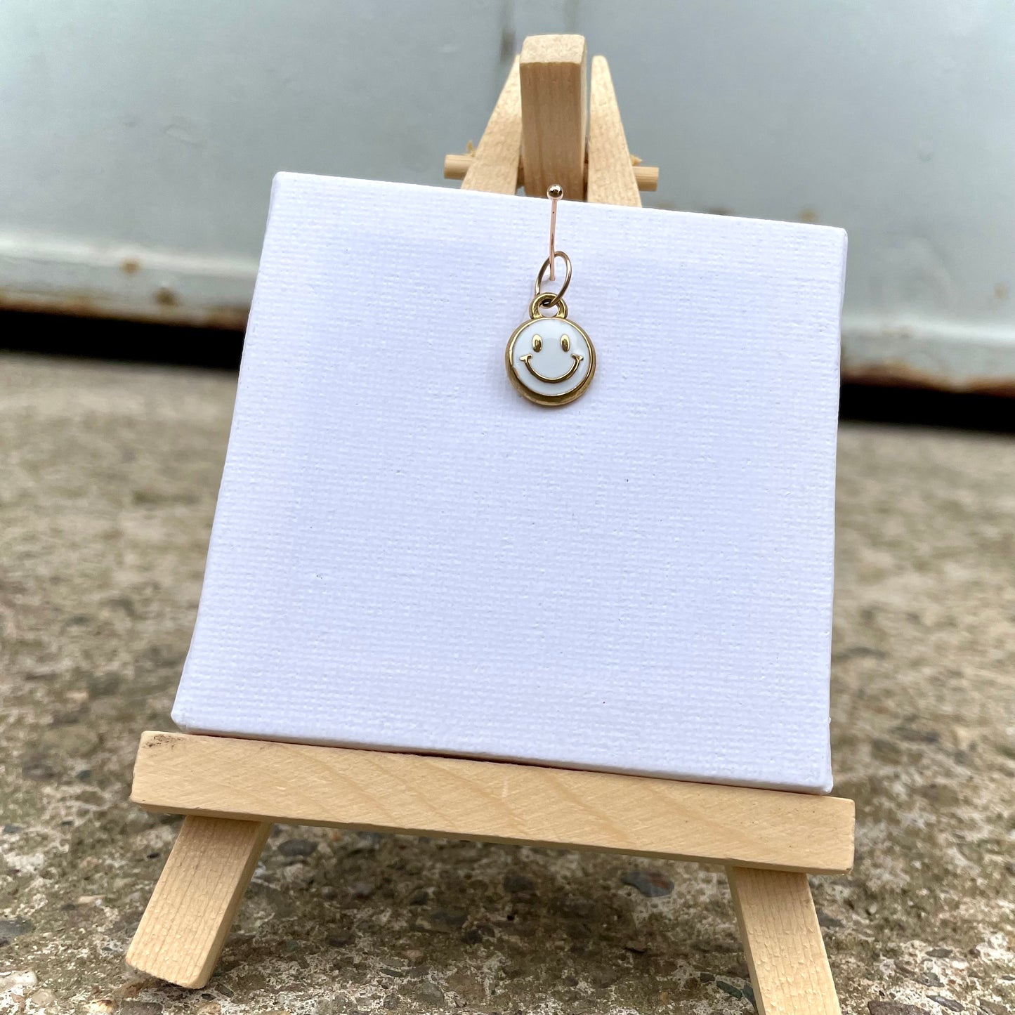 Charm -Smile weiß- Gold