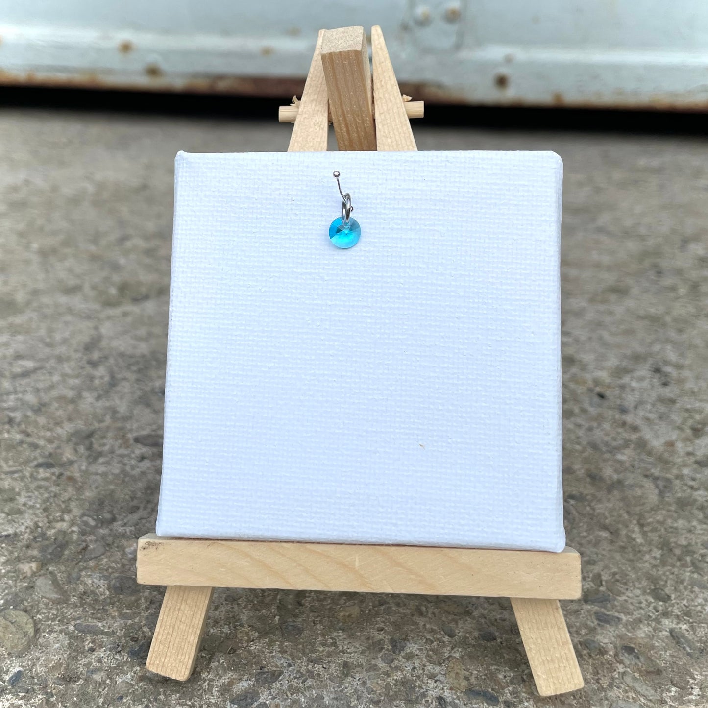 Charm -Glas Türkis- Silber