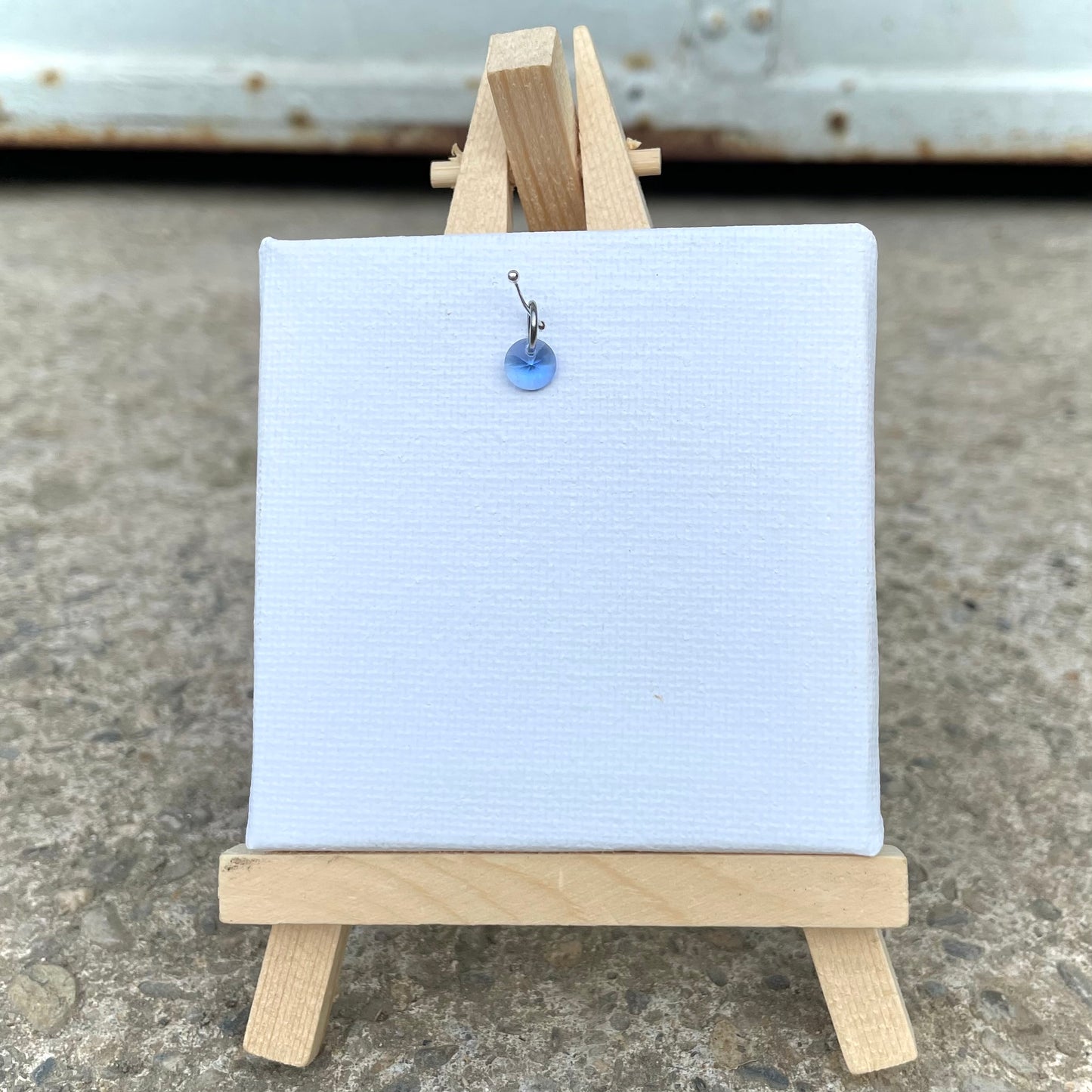 Charm -Glas Blau- Silber