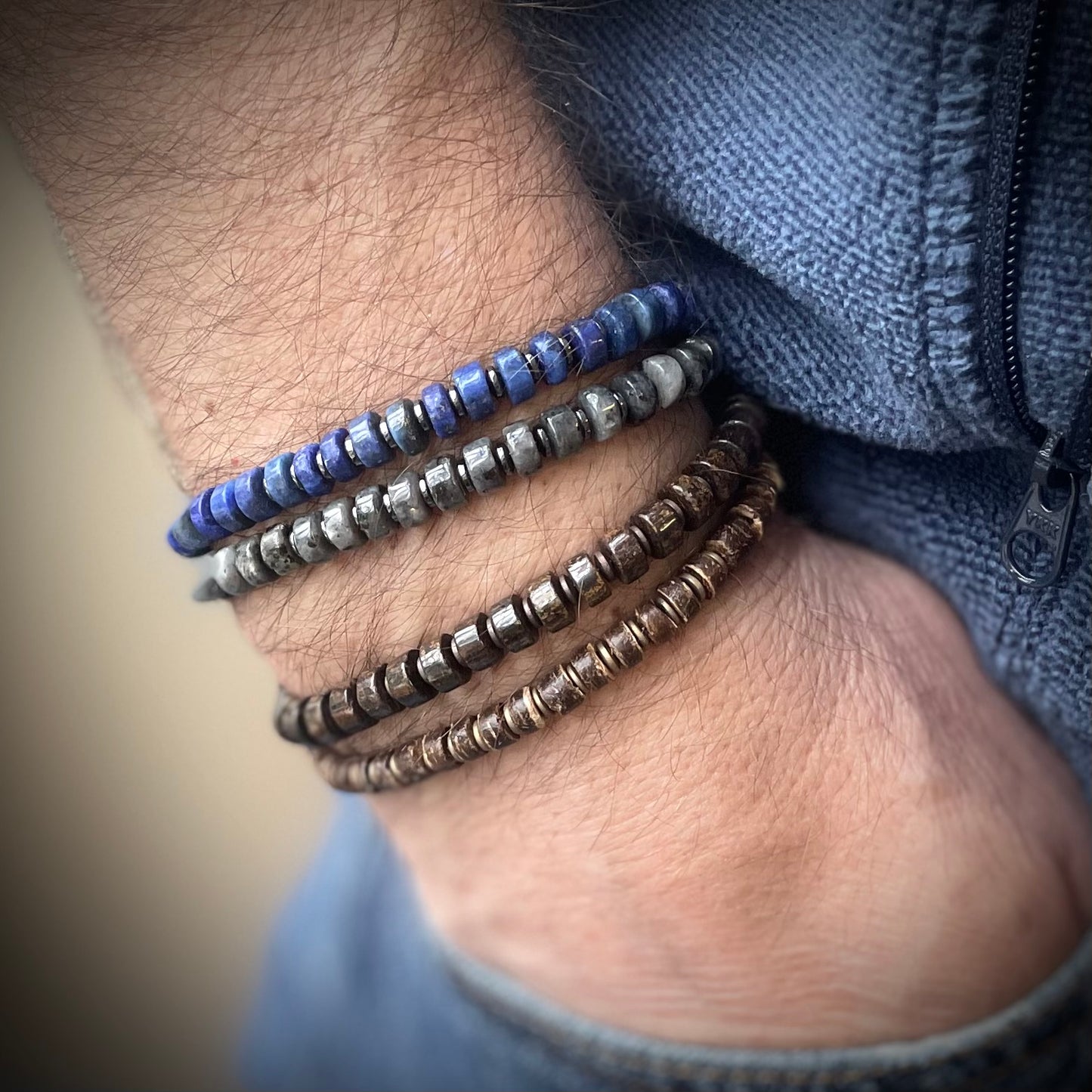 Armband Kokos-Hämatit für Männer - Natürlich & Elegant