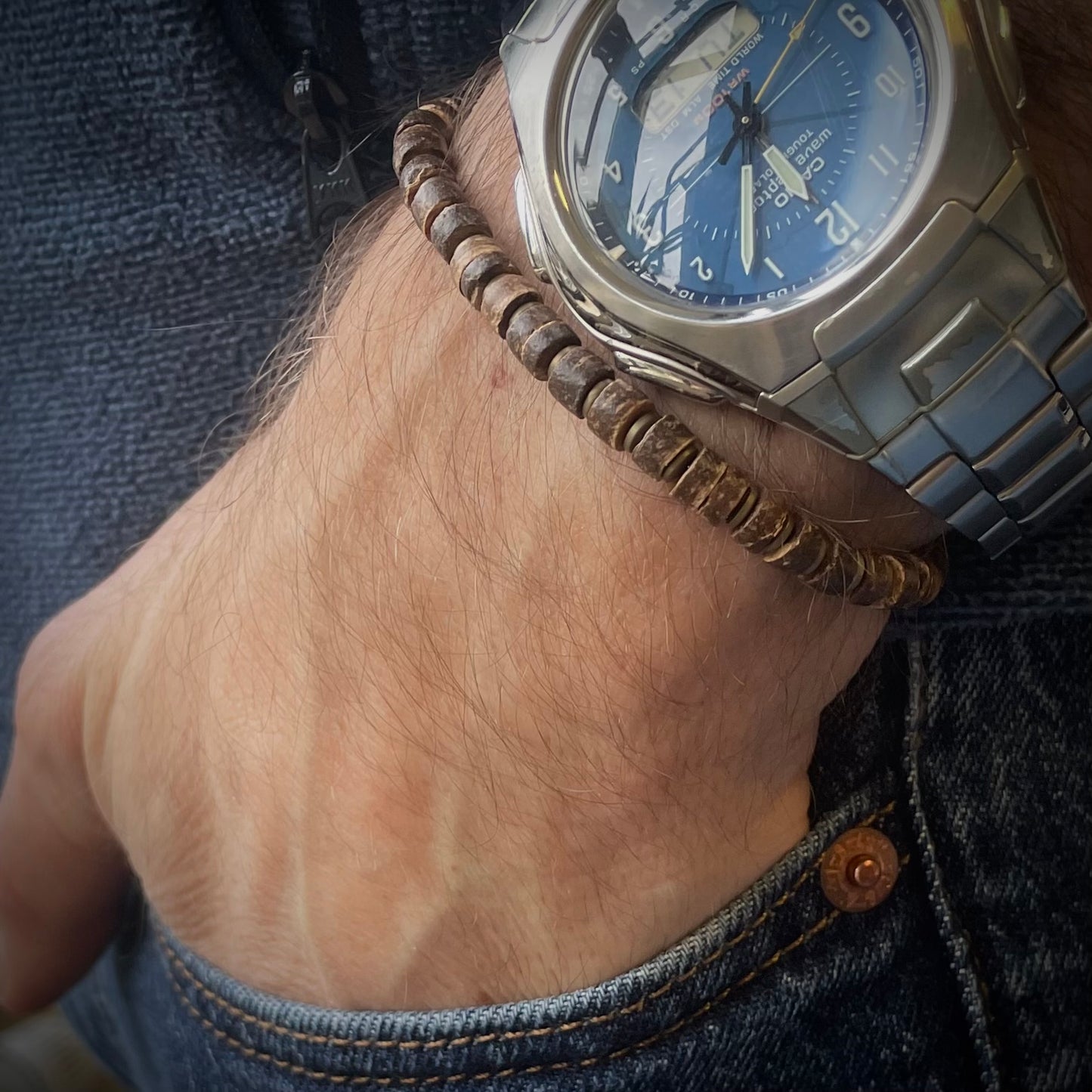 Armband Kokos-Hämatit für Männer - Natürlich & Elegant