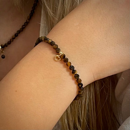 -Armband Tigerauge "Stark S(t)ein" 4mm Perlen facettiert