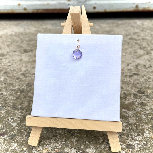 Charm -Glas Lila- Gold