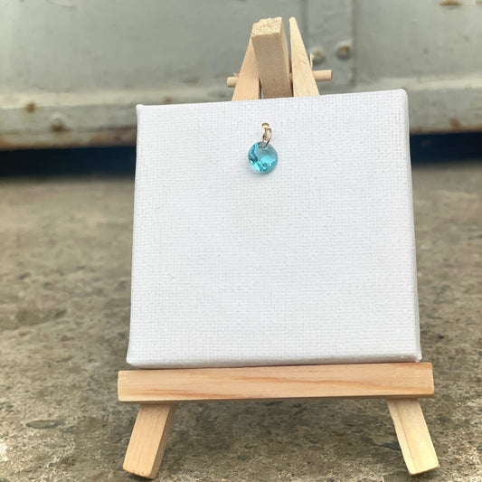 Charm -Glas Türkis- Gold