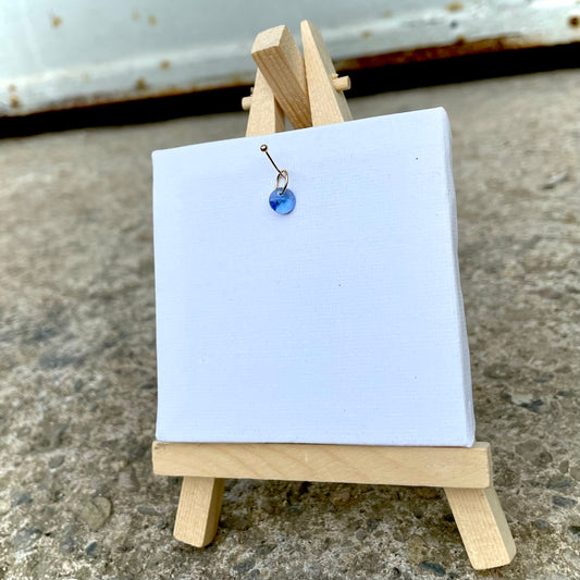 Charm -Glas Blau- Gold