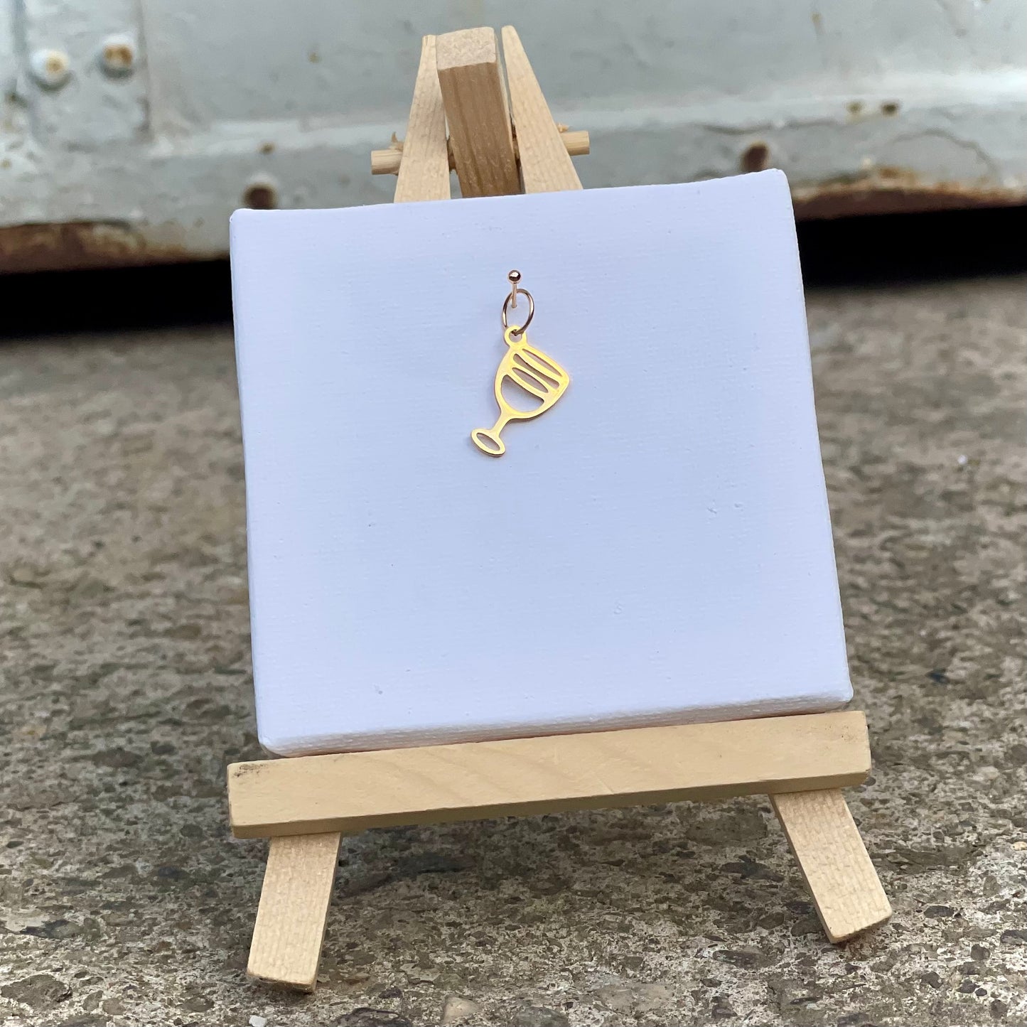 Charm -Weinglas- Gold