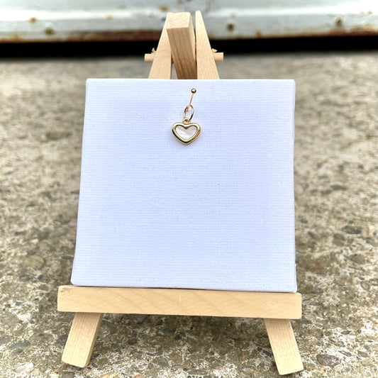 Charm -Herz Perlmutt- Gold