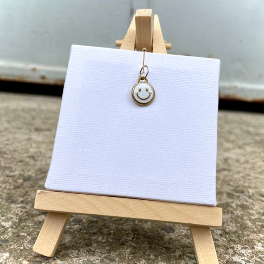 Charm -Smile weiß- Gold