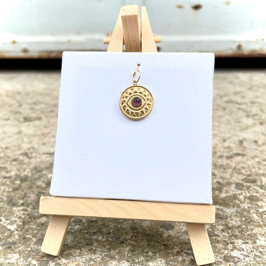 Charm -Auge mit Amethyst- Gold