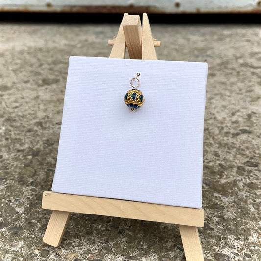 Charm -Kugel Blau- Gold