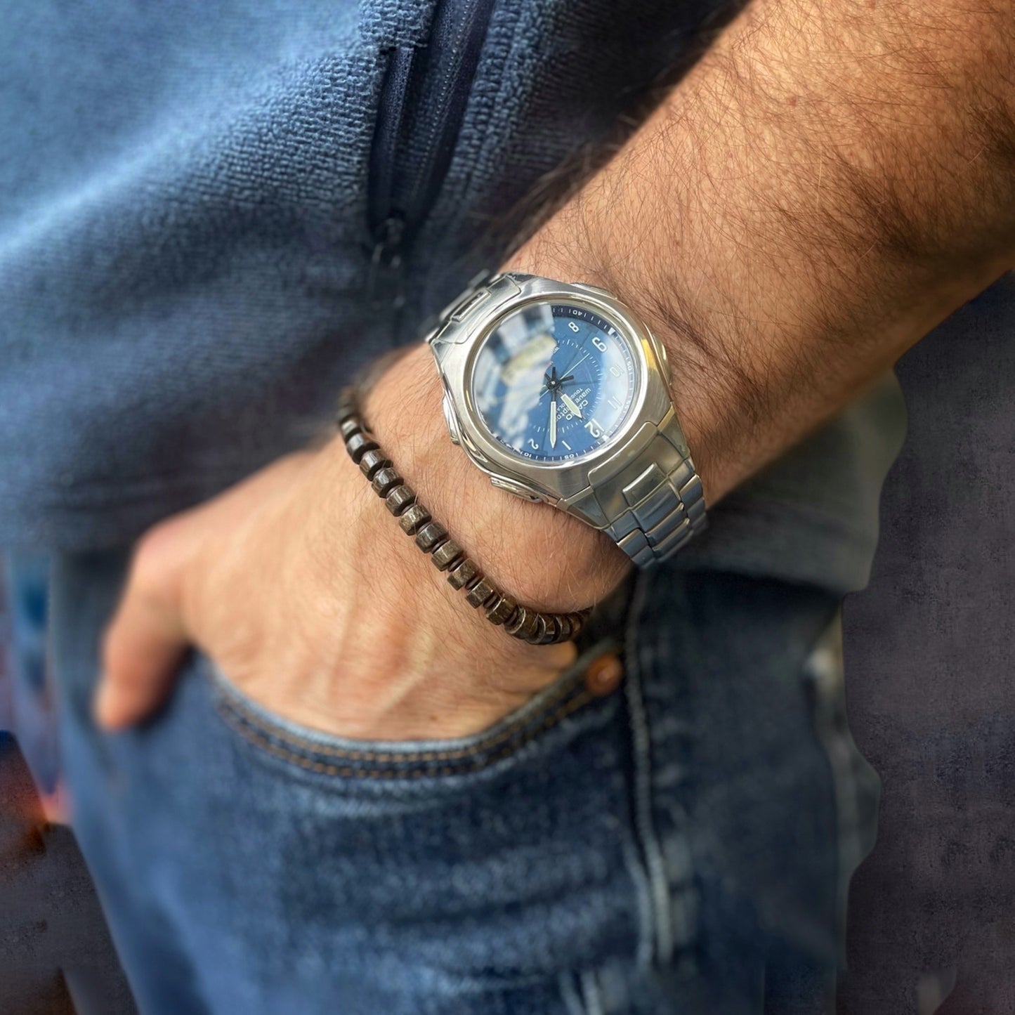 Armband Bronzit "Entschlossen S(t)ein" Discs und Hämatit Highlights